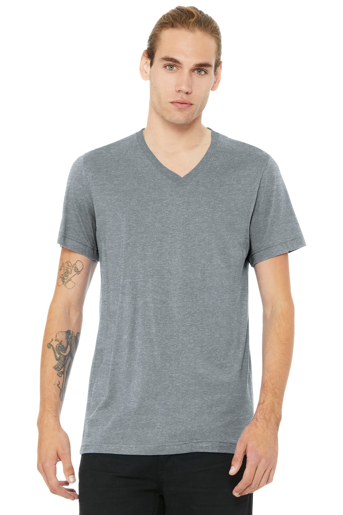 Unisex Heather CVC V-Neck Tee