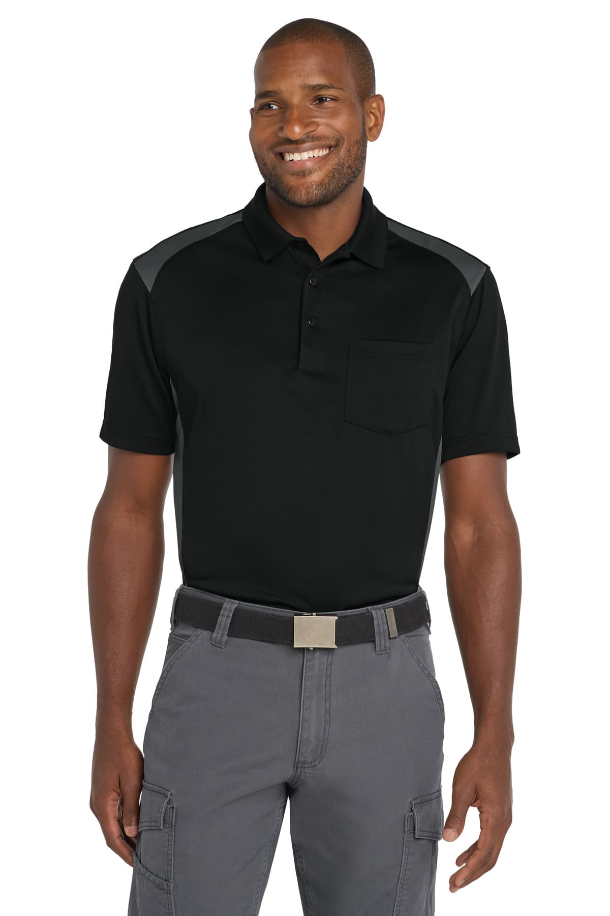 Select Snag-Proof Two Way Colorblock Pocket Polo