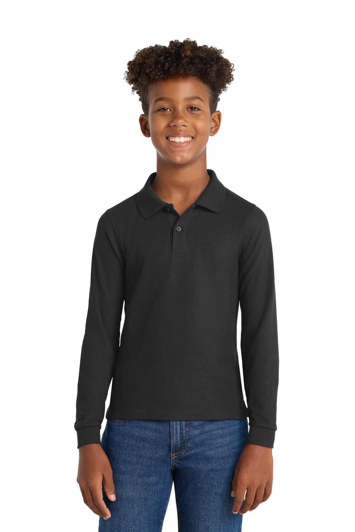 Youth Long Sleeve Silk Touch Polo