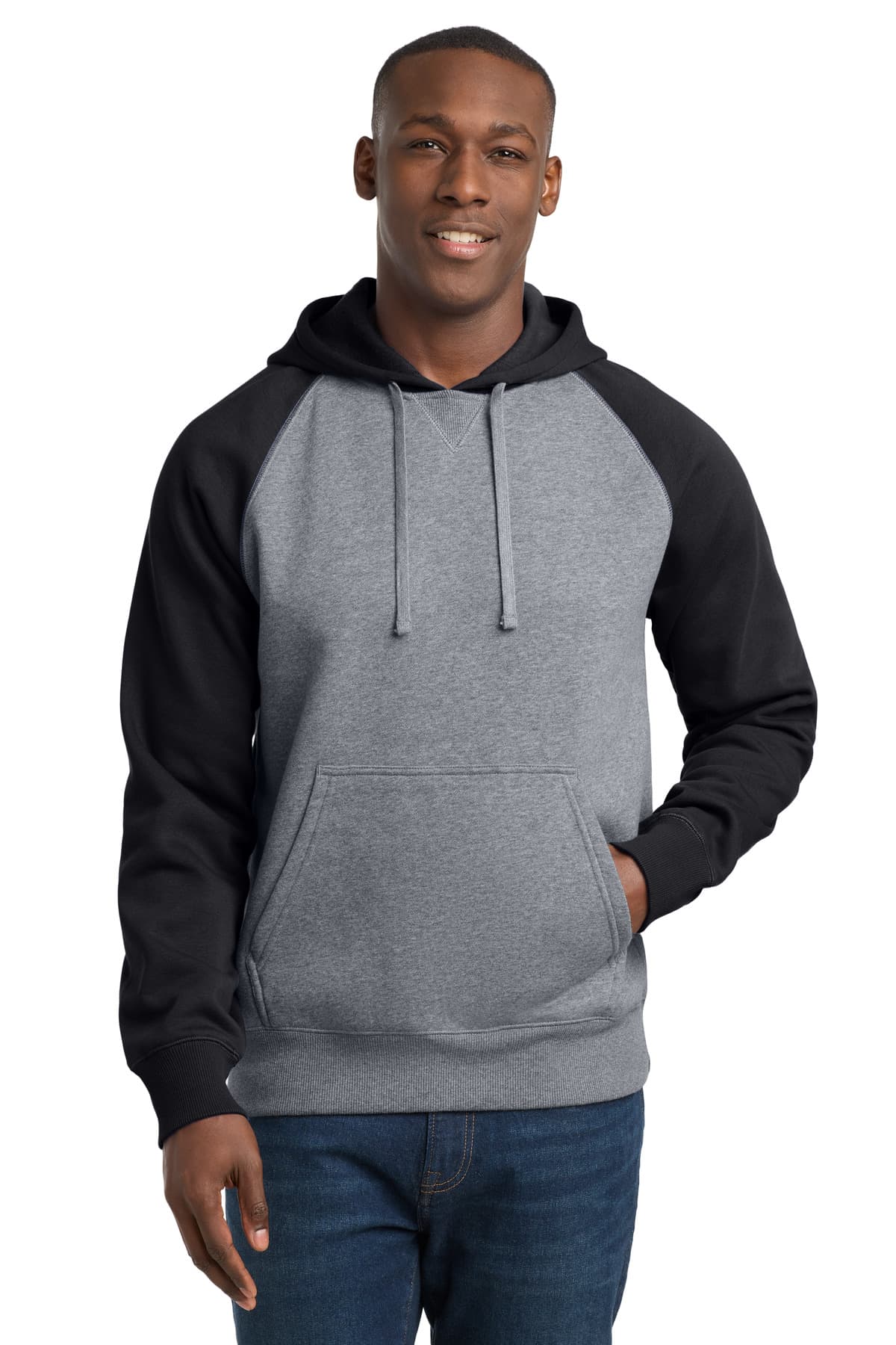 Raglan Colorblock Pullover Hooded Sweatshirt