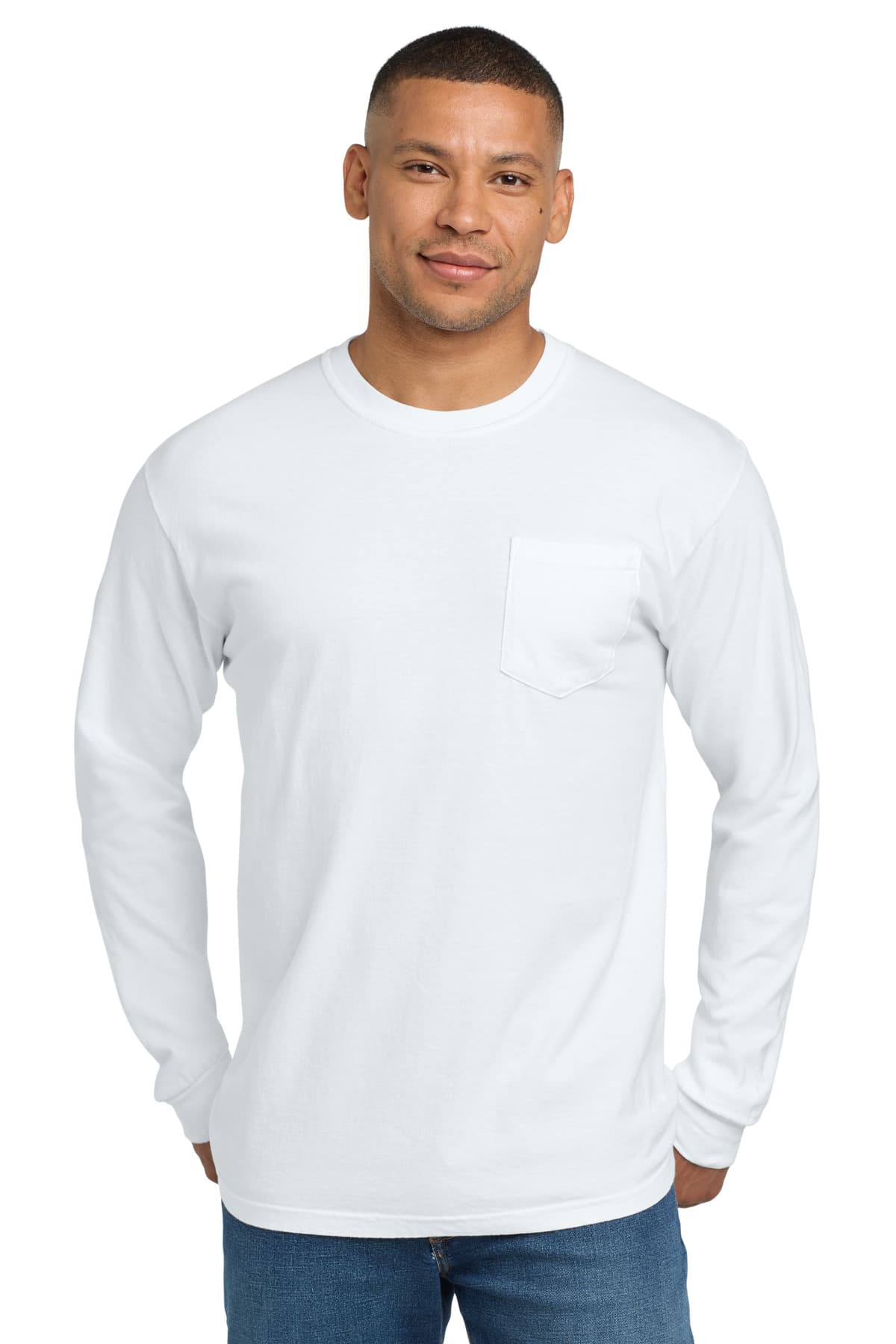 Heavyweight Ring Spun Long Sleeve Pocket Tee